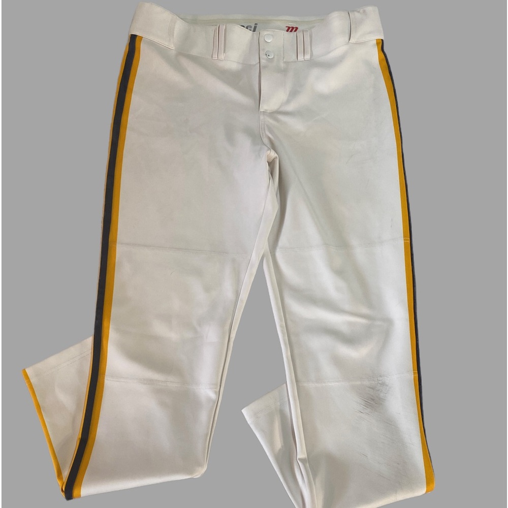 Marucci XL Baseball Pants‎ Full Length Open Cuff XL Navy/Gold Stripe Power Pants